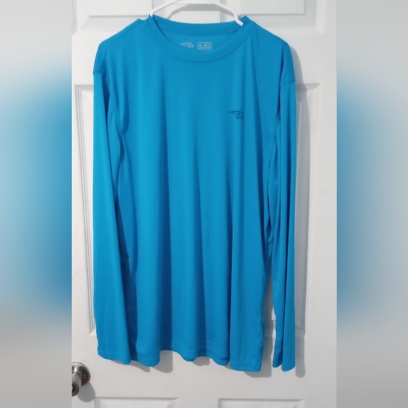 Blue Long Sleeve Tee with Crew Neck - Picture 1 of 4